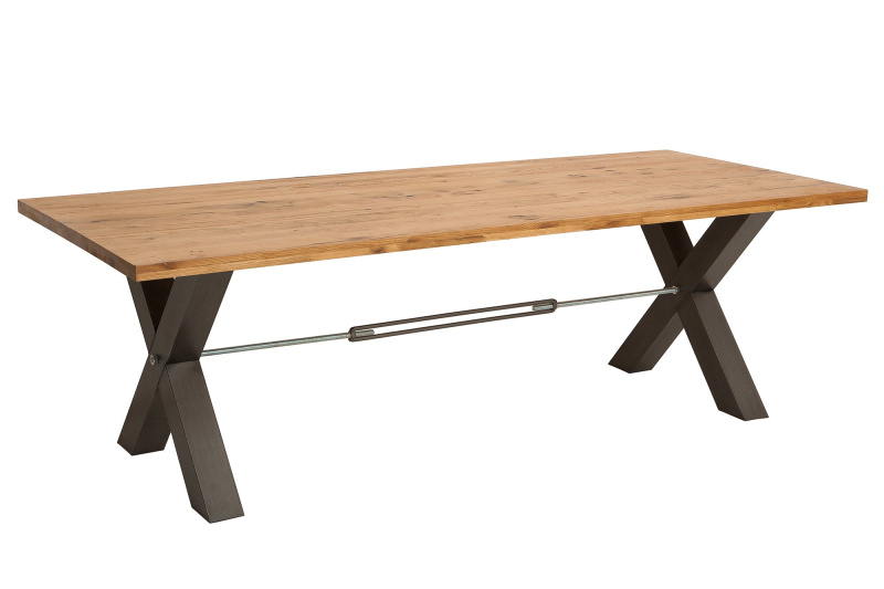 Jídelní stůl THOR 240cm X-nohy divoký dub industriální