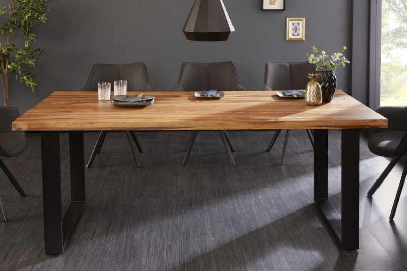 Jídelní stůl IRON CRAFT 160cm přírodní sheesham dřevo