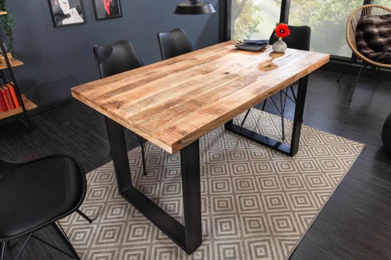 INVICTA INTERIOR Masivní mangový jídelní stůl Iron Craft 140cm