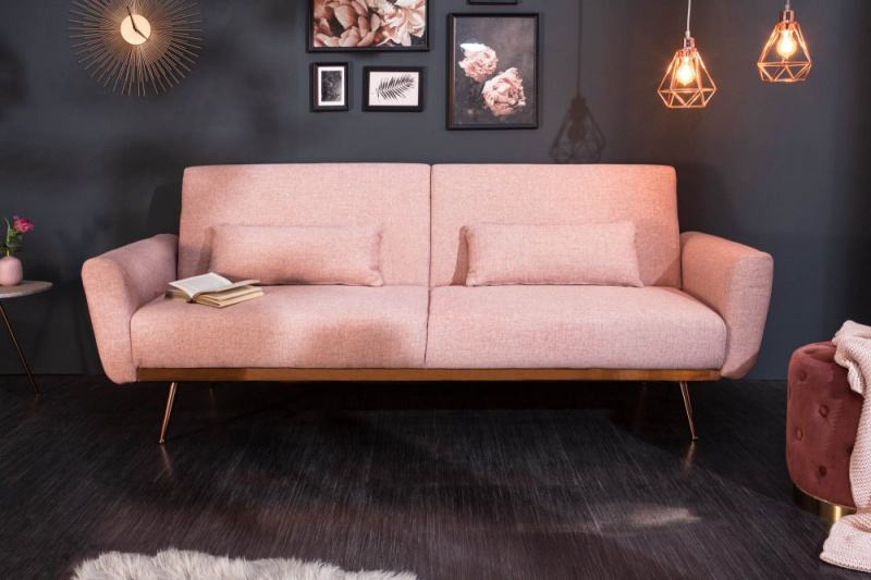 INVICTA INTERIOR Rozkládací pohovka Bellezza 210cm starorůžová