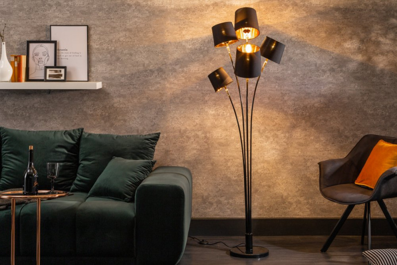 INVICTA INTERIOR Designová stojací lampa černá - Cetus
