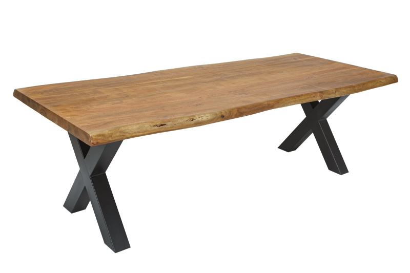 Jídelní stůl MAMMUT 240cm X-nohy 60mm masivní akátové dřevo