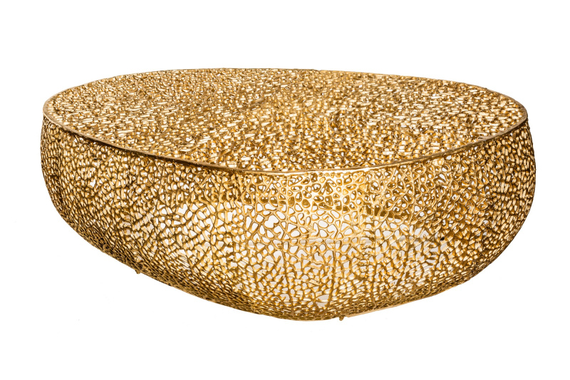 Invicta Konferenční stolek Coral – zlatý, hliníkový (122×69 cm)