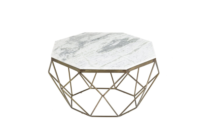 INVICTA INTERIOR Konferenční stolek Diamond 70cm mramor bílý