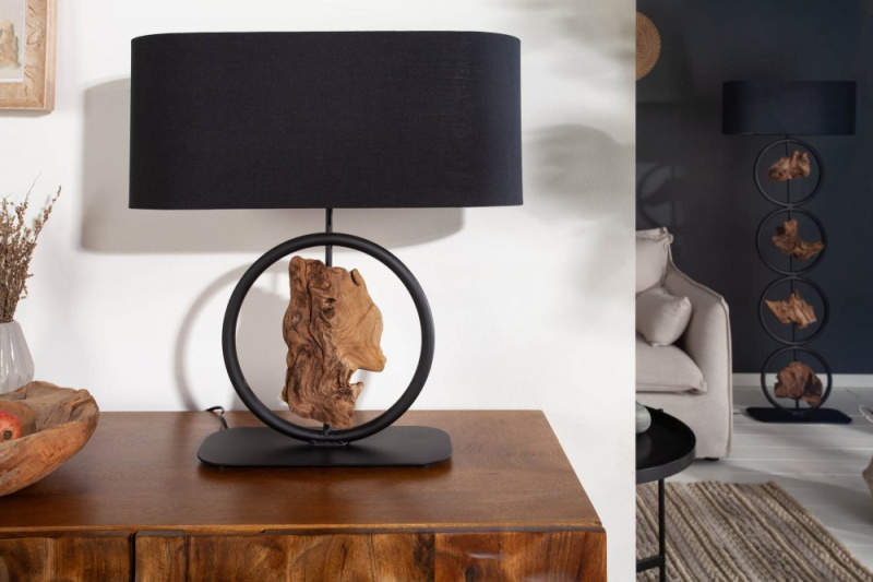 INVICTA INTERIOR Dřevěná Stolní lampa přírodní - La Toxa
