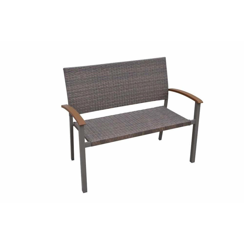 Stohovatelná lavice Calvin, béžová/hnědá, 89 x 112 x 60 cm