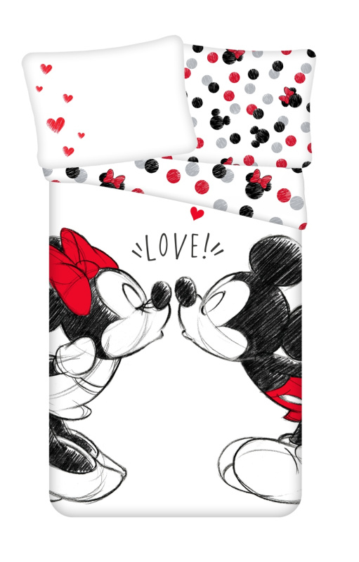 Jerry Fabrics Povlečení Mickey and Minnie "Love 04" Varianta: Povlečení Mickey and Minnie Love 04 140x200, 70x90 cm