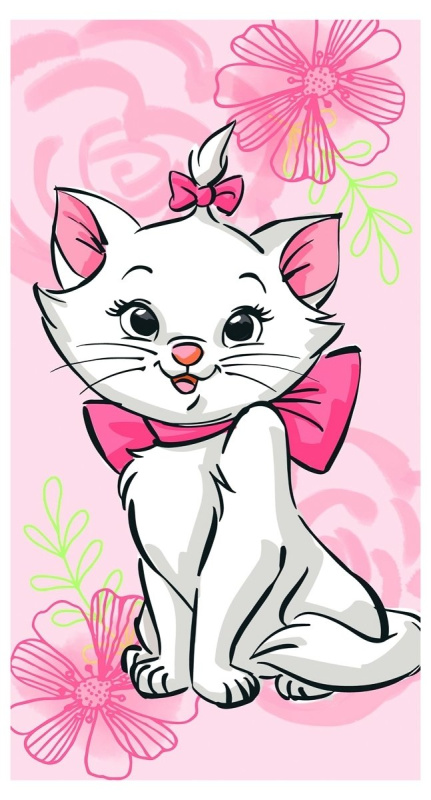 Jerry Fabrics Osuška Marie Cat Pink Flower Varianta: Osuška Marie Cat Pink Flower 70x140 cm