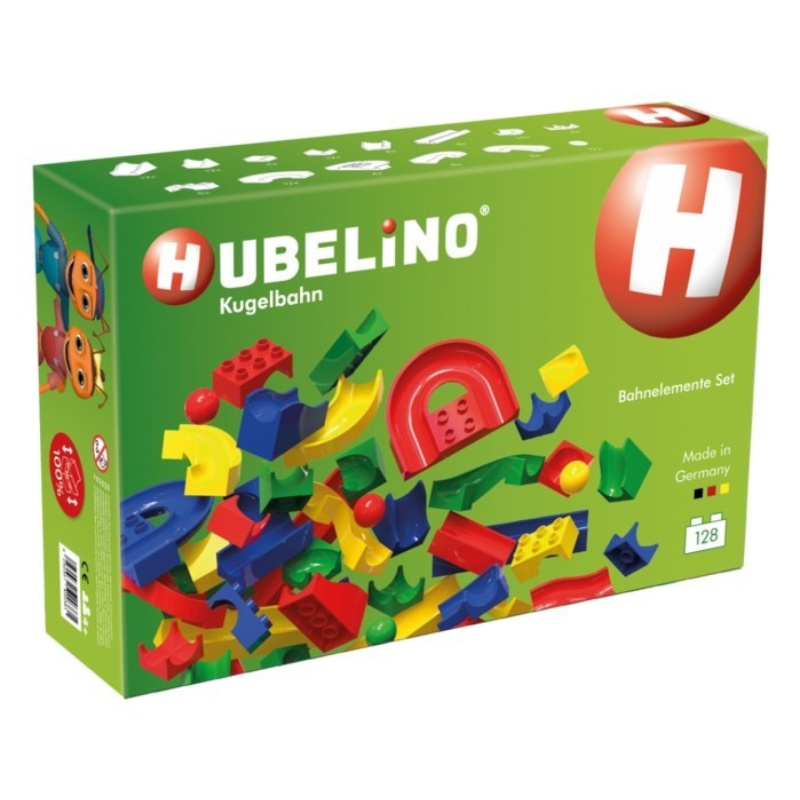 HUBELINO Kuličková dráha - set bez kostek 128 ks