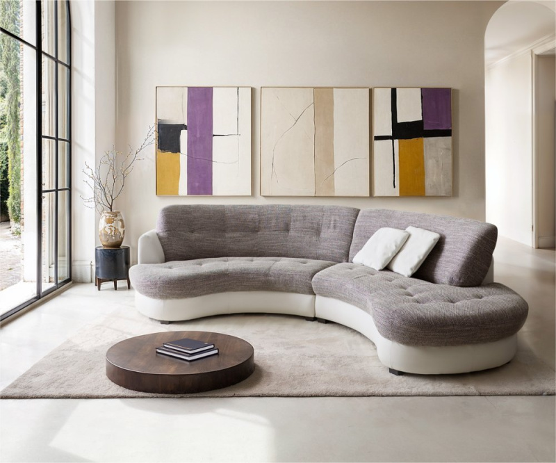 Pohovka Neapol 300x95cm bílá světle šedá s polštáři