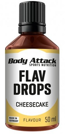 Body Attack Flav Drops 50 ml - Jahodový cheesecake