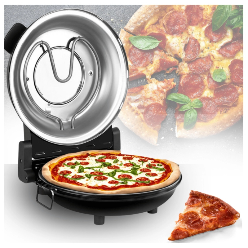 Domácí pizza pec s kamennou deskou 32 cm, regulace teploty až 400 °C