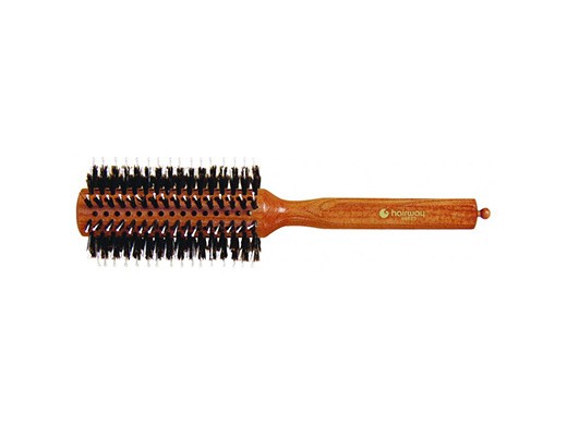 Kartáč kulatý dřevěný štětiny+plastik.trny 55mm Hairway