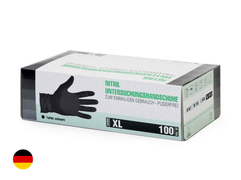 Nitrilové rukavice SF Medical - nepudrované vel. S, M, L, XL (100 ks) - černé Velikost: S