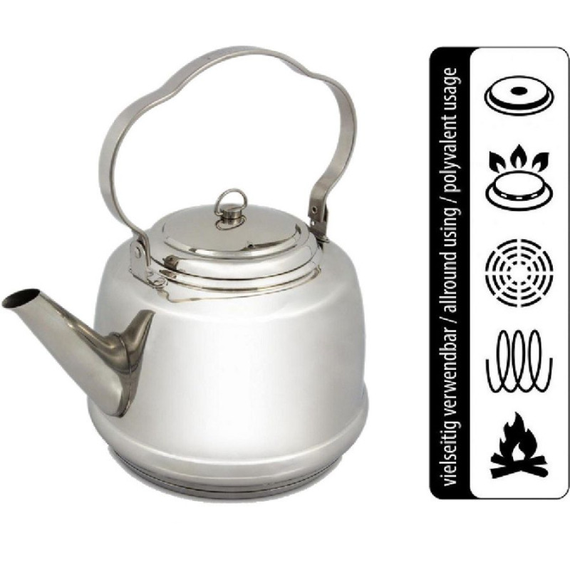 Petromax Teakettle TK2 3L, konvice, stříbrná