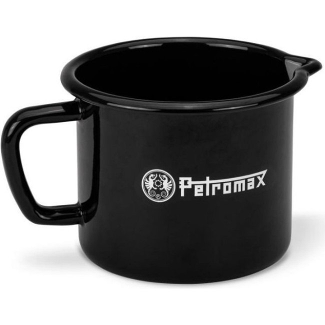 Petromax smaltovaný mléčný hrnec 1 litr, konvice, černá