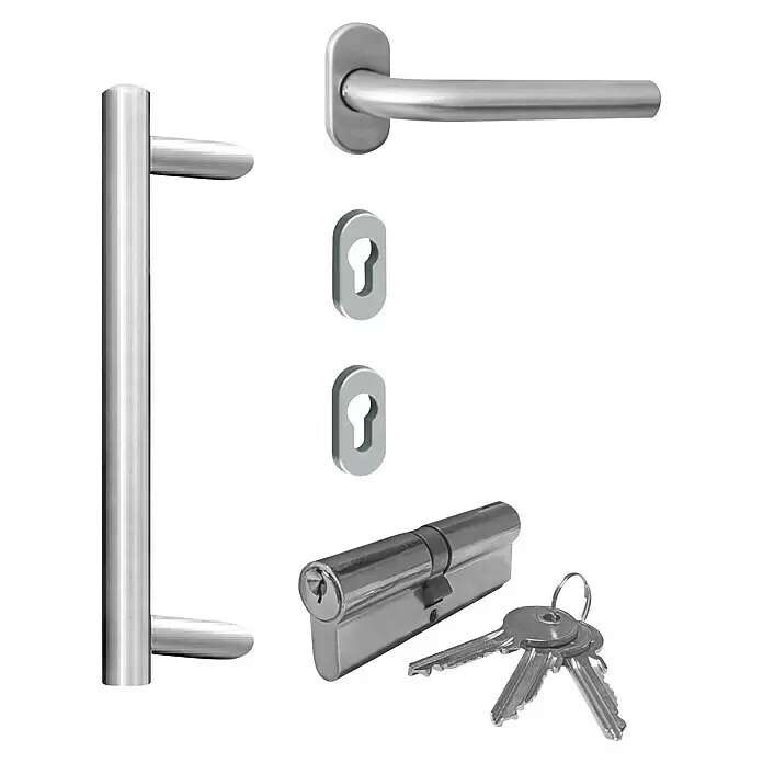 Sada rukojetí Solid Elements A300 nerezová klika s rozetou / nerezová ocel / tvar L / stříbrná Varianta: ivi1