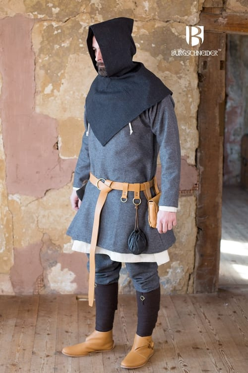 Vlněná kápě Skjoldehamn, černo-šedá, velikost L/XL