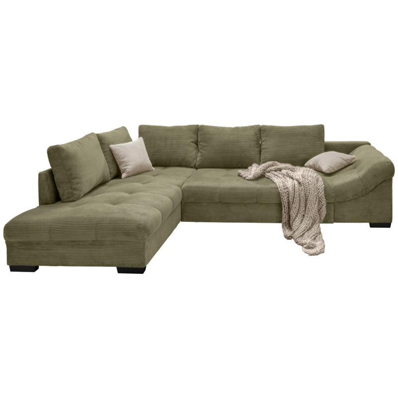 P & B ROHOVÁ SEDAČKA, textil, olivově zelená