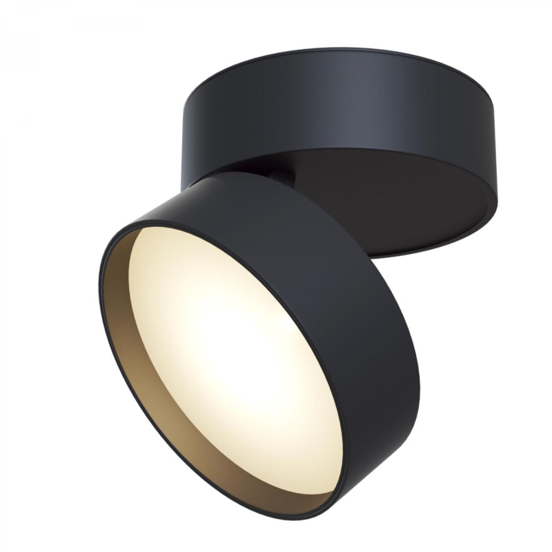 Maytoni Moderní stropní LED svítidlo ONDA, 18W, ⌀ 12 cm Barva: Černá, Chromatičnost: 4000K