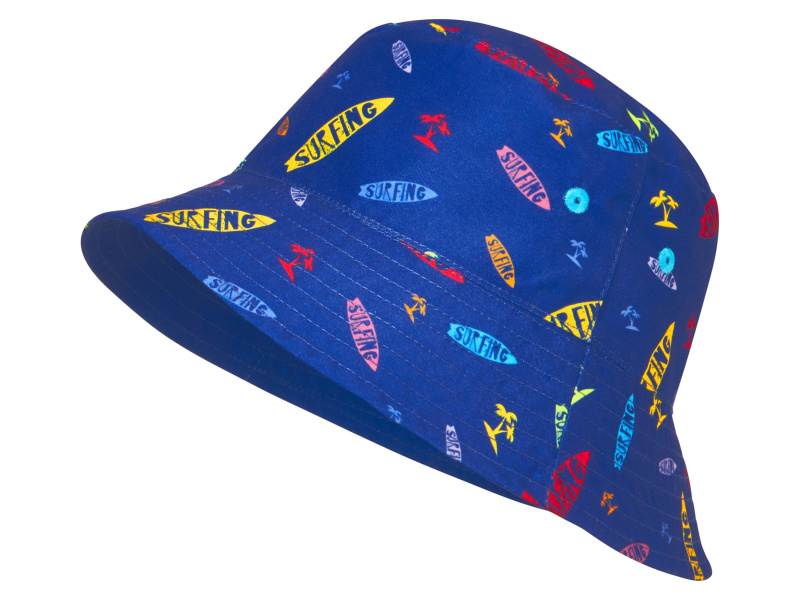 Playshoes Dětský oboustranný klobouk s UV ochranou 50+ (surfování/palma, 52-53)