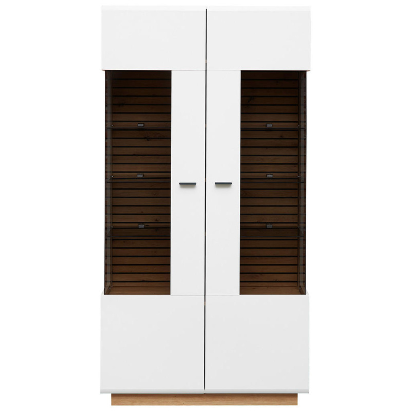 Stylife VITRÍNA, bílá, dub artisan, 98/190/40 cm
