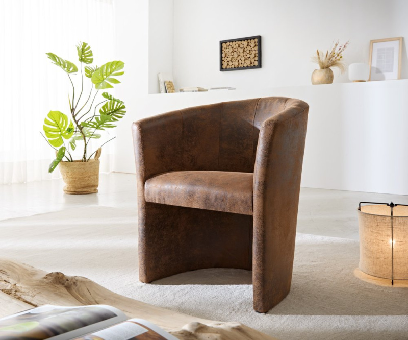 Koktejlové křeslo Pieder hnědá čalouněná vintage