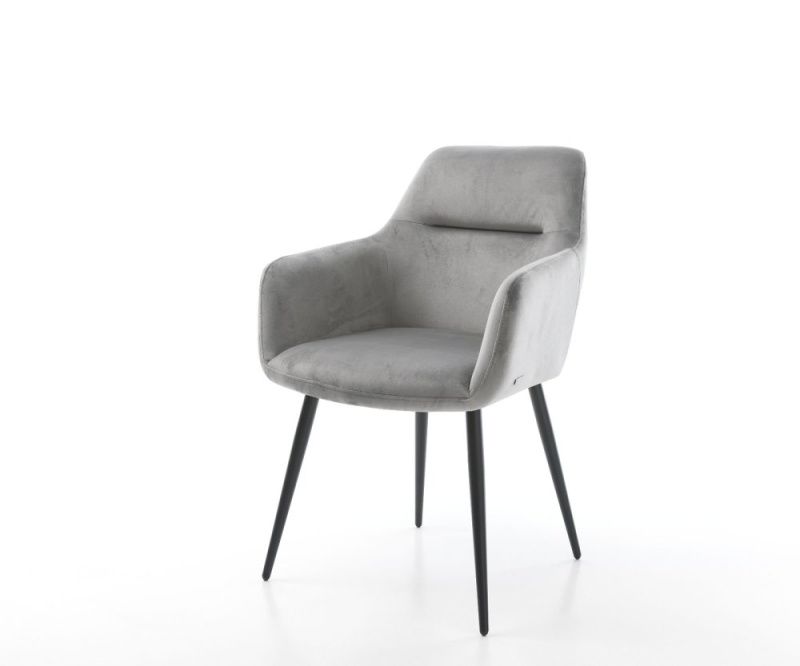 Jídelní židle Pejo-Flex šedá samet zúžená černá