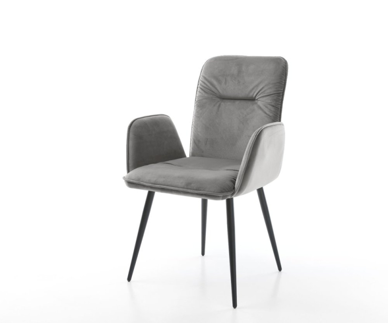 Jídelní židle Vinja-Flex šedá samet zúžená podnož černá