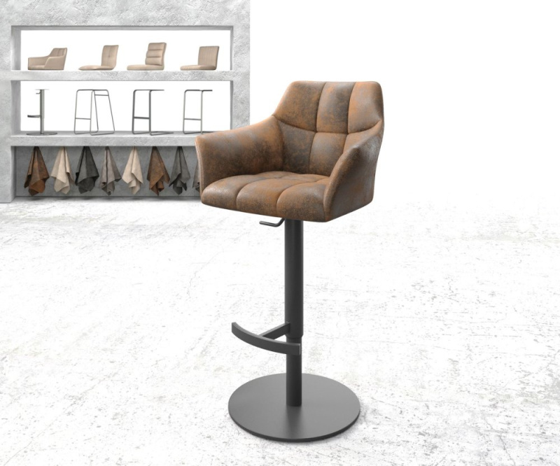 Barová židle Yulo-Flex vintage hnědá otočná podnož výškově