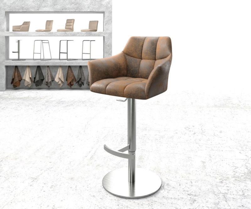 Barová židle Yulo-Flex vintage hnědá otočná podnož výškově