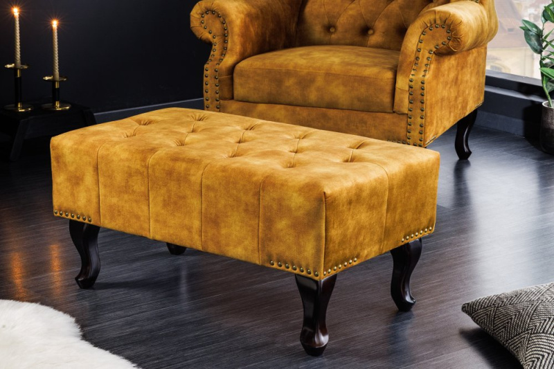 INVICTA INTERIOR Stolička Chesterfield hořčicová žlutá