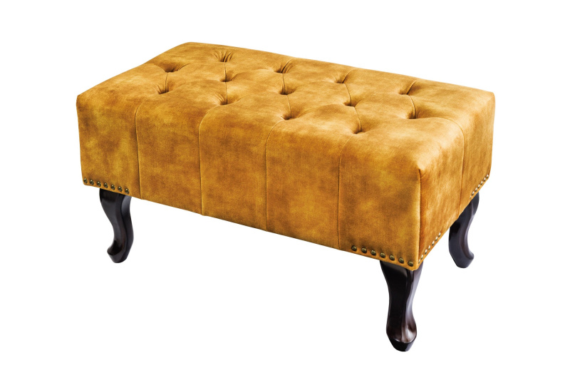 INVICTA INTERIOR Stolička Chesterfield hořčicová žlutá
