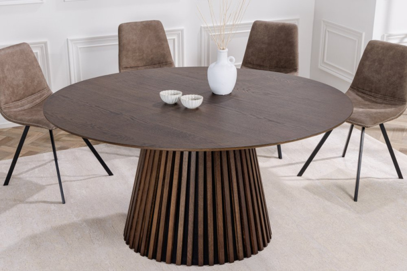 Jídelní stůl VALHALLA WOOD 120cm kulatý dub tmavý
