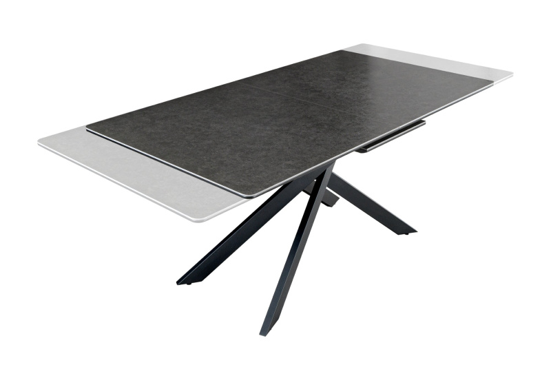 Jídelní stůl ALPINE 160-200cm keramický mramorový vzhled antracit