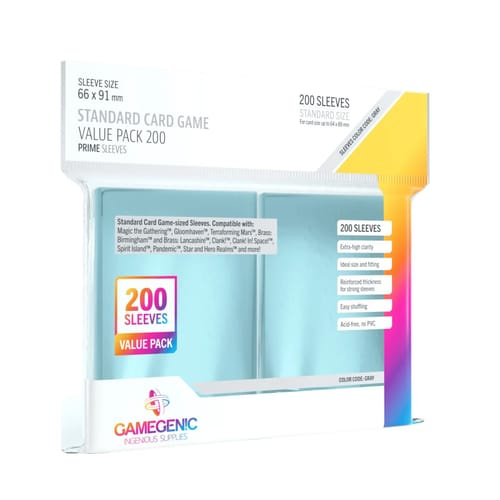 Gamegenic PRIME Standard Sleeve Value Pack obaly 200 ks Čirá