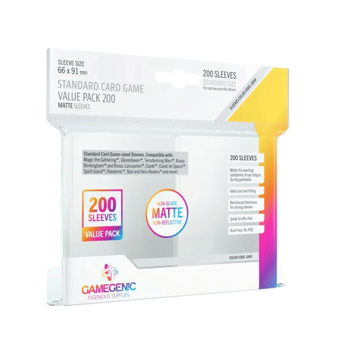 Gamegenic: MATTE Standard Card Game obaly 200 ks Čirá