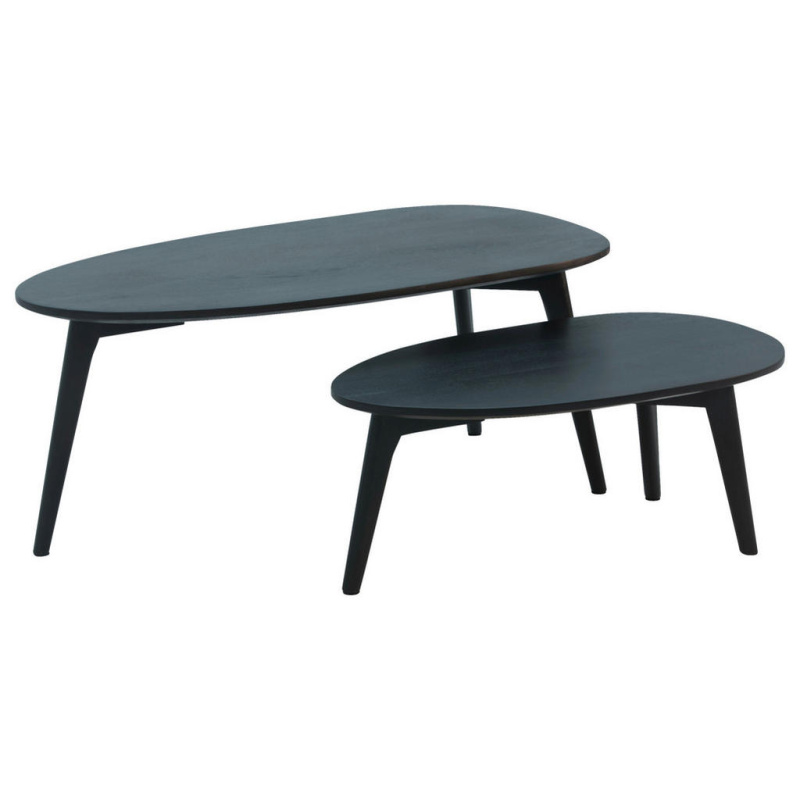 P & B SADA KONFERENČNÍCH STOLKŮ, černá, dřevo, 100/50/42 cm