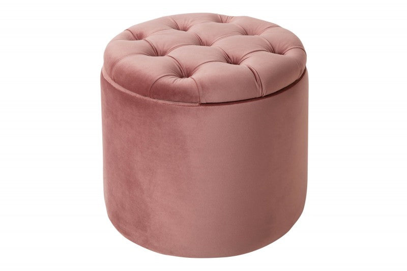 INVICTA INTERIOR Designový sametový taburet růžový:  Berger VI