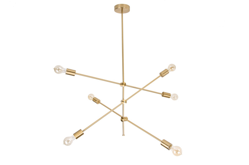 INVICTA INTERIOR Industriální kovový lustr zlatý: Lenus III