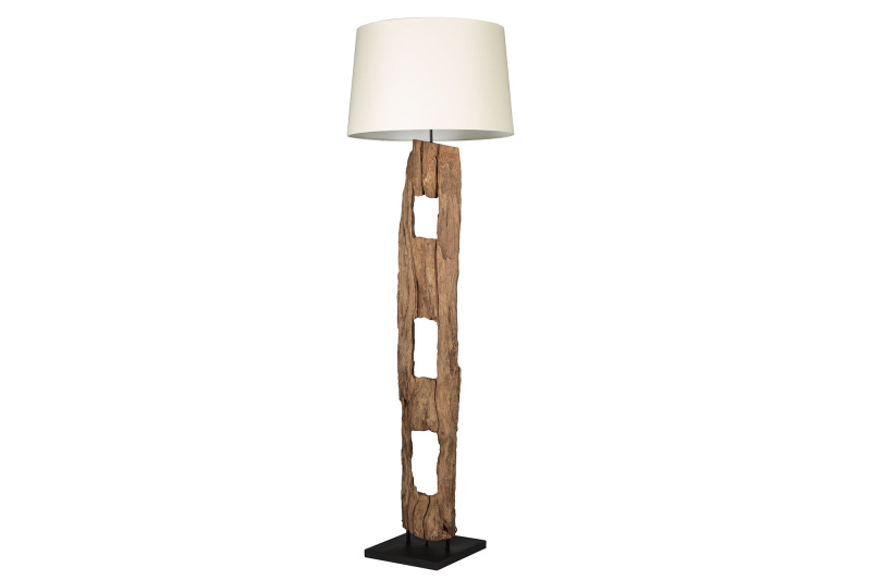 INVICTA INTERIOR Dřevěná stojací lampa bílá - Ellion
