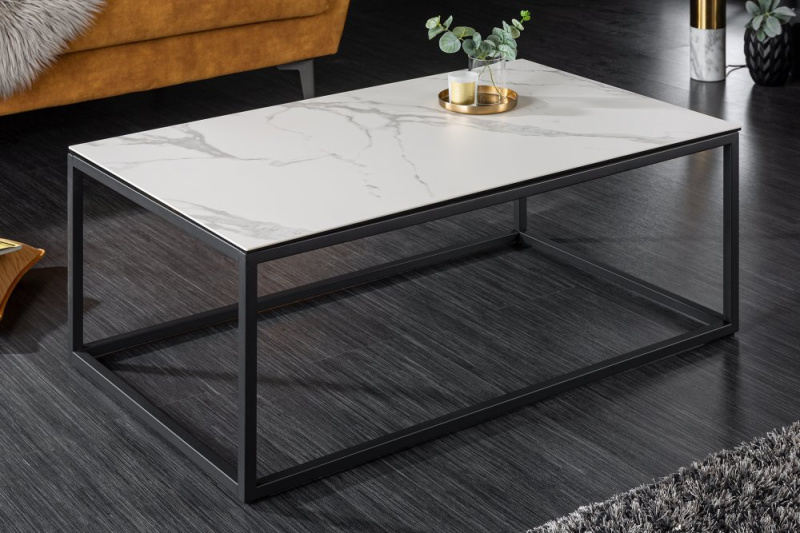 INVICTA INTERIOR Konferenční stolek MARBLE LINE – keramická deska, kovová podnož