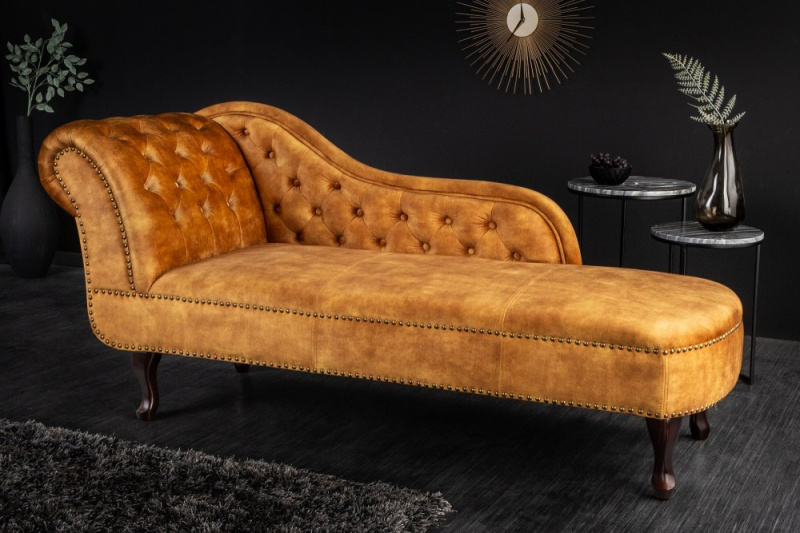INVICTA INTERIOR Pohovka Chesterfield II 170cm sametová žlutá