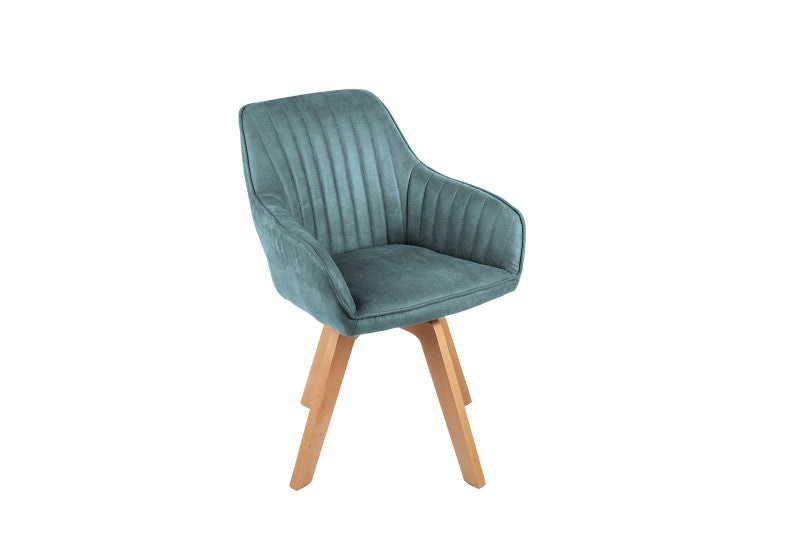 INVICTA INTERIOR Designová sametová židle otočná zelená - Lorius IV