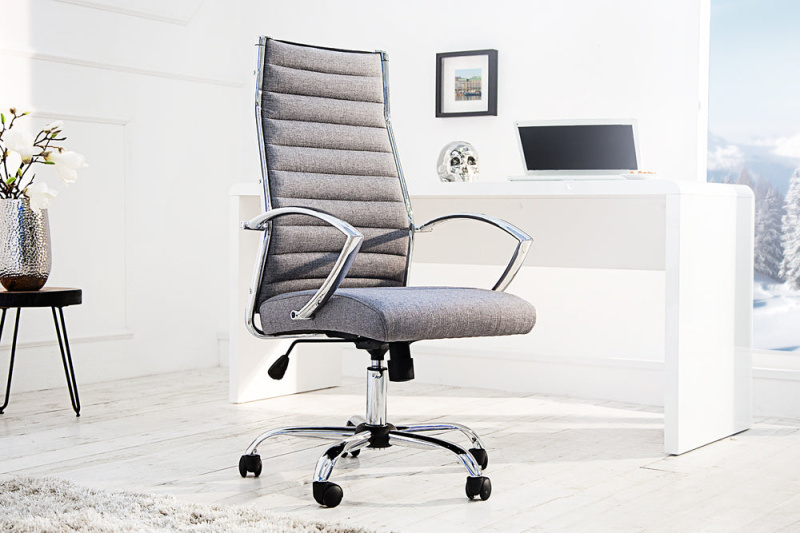 INVICTA INTERIOR Kancelářská židle Big Deal 107-117cm šedá