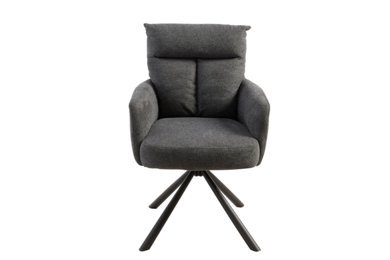 INVICTA INTERIOR Retro otočná židle Big George tmavě šedá 360°