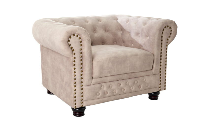 INVICTA INTERIOR Křeslo Chesterfield bilý