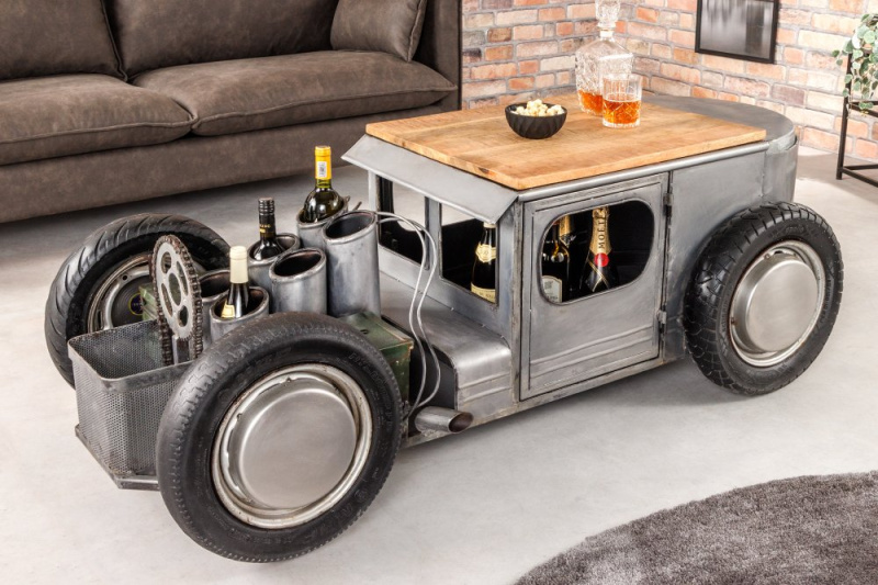 INVICTA INTERIOR Konferenční stolek IRON GARAGE 165cm Mangové dřevo