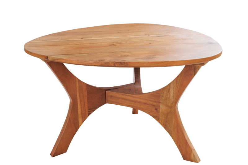 Dřevěný konferenční stolek Oaky – kulatý 70 cm, hnědý
