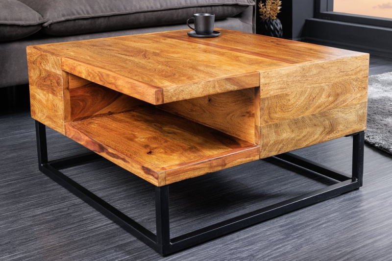 INVICTA INTERIOR Konferenční stolek NATURA BLOCK 60cm sheesham